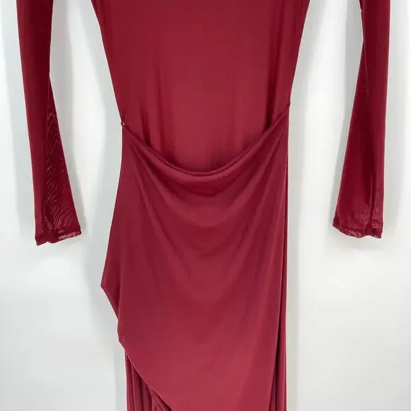 shoes with a burgundy dress Nadine Merabi Diane Burgundy Dress 6 main image 1
